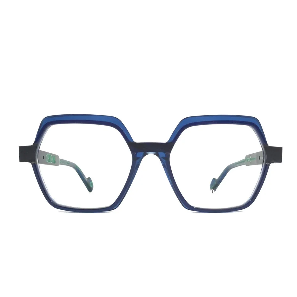 Etnia Barcelona Eyeglasses Frames CHROMA N38 DB Dark Blue Black 53-18-140